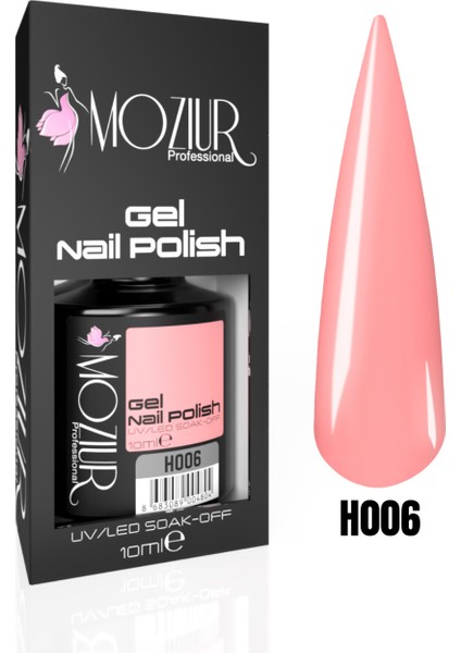 UV LED Kalıcı Oje H006 Doğal Pembe Renk 10 ml Uzun Süreli Kullanım İçin