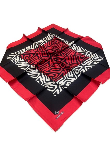 Tivil Kırmızı Desenli Ipek Eşarp DGN51373-01-17 modelleri