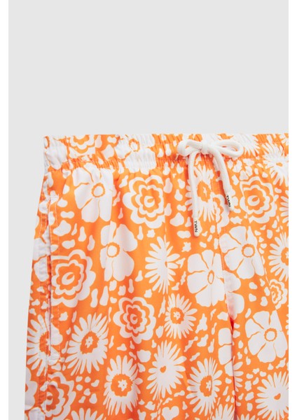 Regular Fit Turuncu Baskılı Şort Mayo 0EC62AP34613M fiyatları