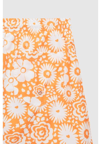 Regular Fit Turuncu Baskılı Şort Mayo 0EC62AP34613M fırsatları