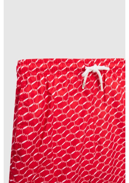 Regular Fit Kırmızı Baskılı Şort Mayo 0EC62AP33613M fiyatları