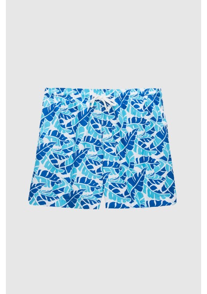 Regular Fit Mavi Baskılı Şort Mayo 0EC62AP31613M