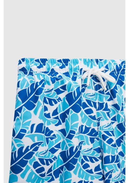 Regular Fit Mavi Baskılı Şort Mayo 0EC62AP31613M fiyatları