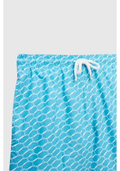 Regular Fit Turkuaz Baskılı Şort Mayo 0EC62AP33613M fiyatları