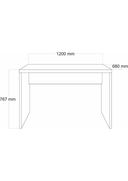 Aden Home Çalışma Masası, Beyaz Çalışma Masası, Ders Çalışma Masası, Ofis Masası 120X70CM - CM60