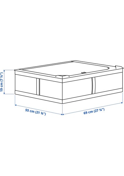 Katlanabilir Saklama Kutusu Hurç Ölçü 69 x 55 x 19 cm Gri