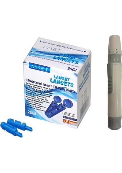 Parmak Delme Lanset Kalemi + 100 Adet Lanset