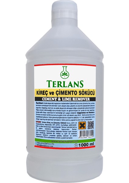 Terlans Inşaat Sonrası Çimento Artığı Temizleyici Harç ve Kireç Sökücü 1000 ml