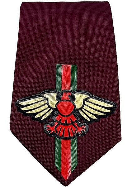 Bordo Düz Kartal Arma Baskılı Kravat KK11686 fırsatları