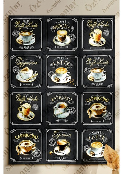 Coffee Temalı Çerçevesiz Çerçeve Görünümlü 1 Parça Mdf Duvar Tablo Tekli Mdf Tablo Set