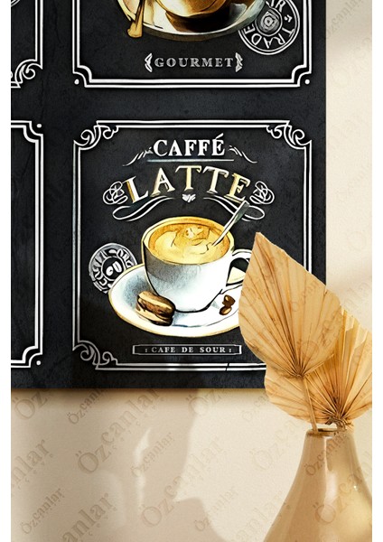 Coffee Temalı Çerçevesiz Çerçeve Görünümlü 1 Parça Mdf Duvar Tablo Tekli Mdf Tablo Set