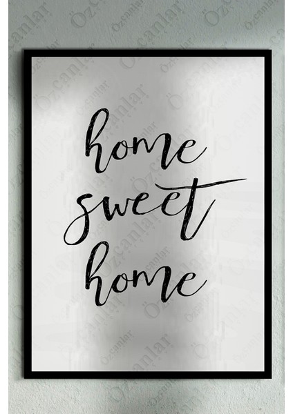 Home Sweet Home Çerçevesiz Çerçeve Görünümlü 3 Parça Mdf Duvar Pampas Tablo Seti Lazer Kesim