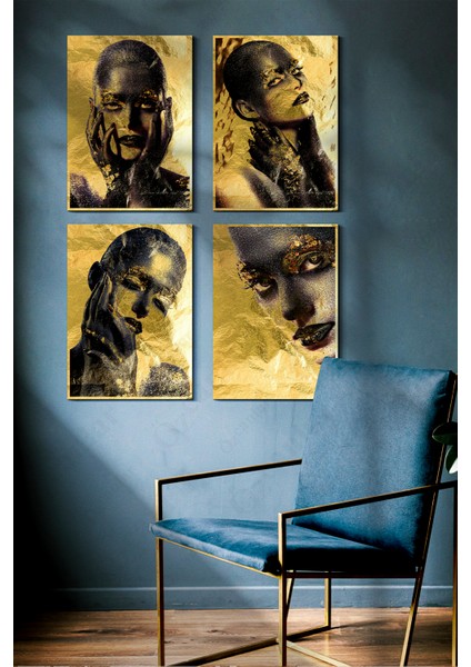 Güzellik Merkezi Kuaför Çerçevesiz Çerçeve Görünümlü 4 Parça Mdf Duvar Tablo Seti Lazer Kesim fiyatları