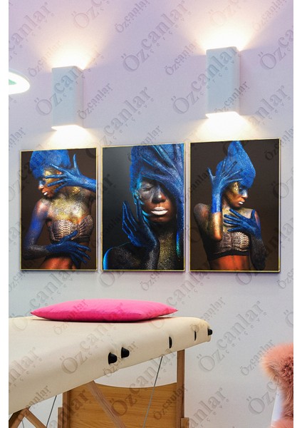 Güzellik Merkezi Kuaför Çerçevesiz Çerçeve Görünümlü 3 Parça Mdf Duvar Tablo Seti Lazer Kesim fiyatları