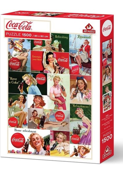 Art Puzzle Coca-Cola Vintage Kızları Kolaj 1500 Parça Puzzle