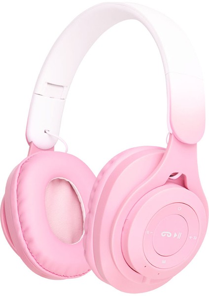 M6 Plus Ayarlanabilir ve Katlanabilir Kulak Üstü Bluetooth Kulaklık - Micro USB - Pembe