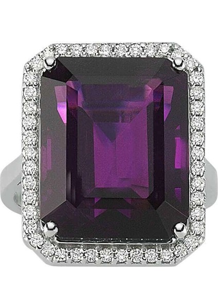 Pırlanta ve Oktagon Kesim Ametist Taşlı Yüzük 0423R0057 fiyatları