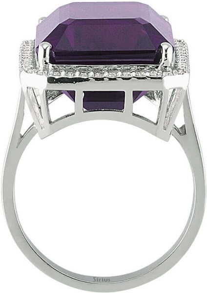 Pırlanta ve Oktagon Kesim Ametist Taşlı Yüzük 0423R0057 modelleri