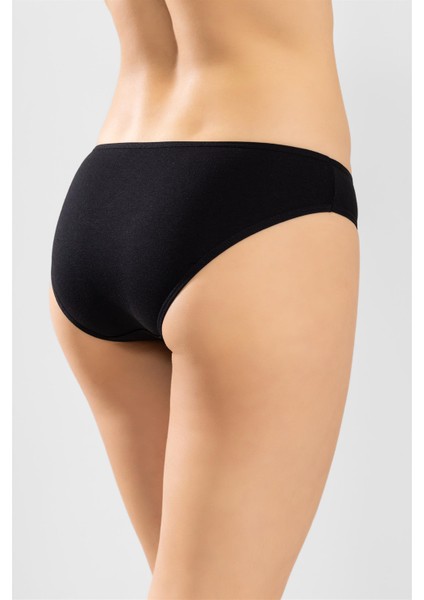 Kadın Pamuklu Zikzak Işlemeli Bikini Kesim Külot 3'lü Paket Siyah indirimleri