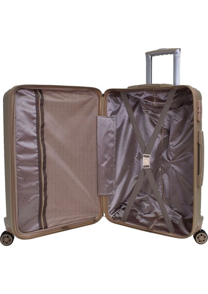 Premium Poliropilen Kırılmaz 3'lü Valiz Seti Büyük - Orta Boy ve Makyaj Vizon V305 indirimleri