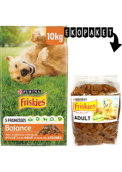 Purina Friskies Active Etli Köpek Maması 1kg Ekopaket
