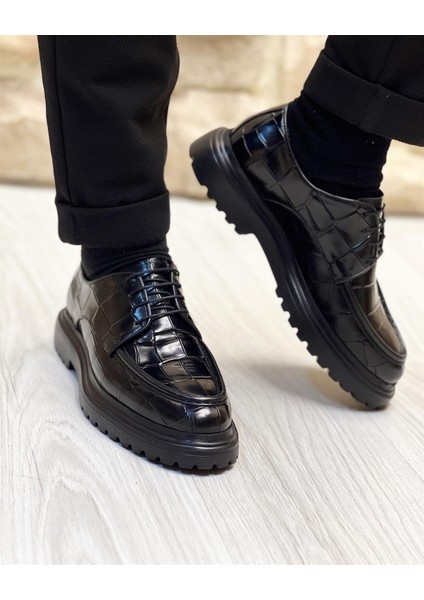 3011 Deri Siyah Erkek Casual Ayakkabı