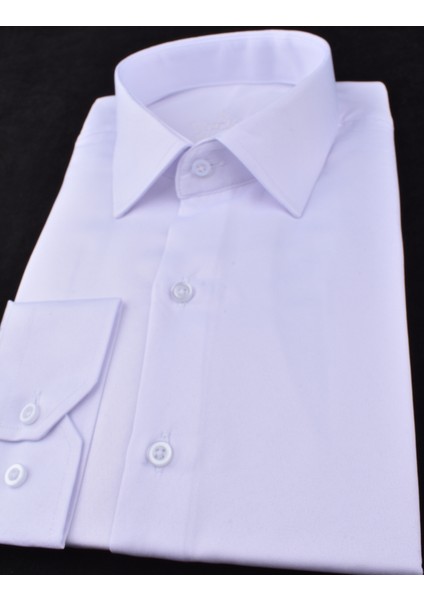 VR23-MİKRO Saten Slimfit Uzun Kol Gömlek/beyaz/xl
