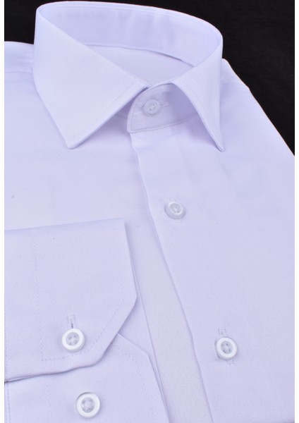VR23-MİKRO Saten Slimfit Uzun Kol Gömlek/beyaz/xl