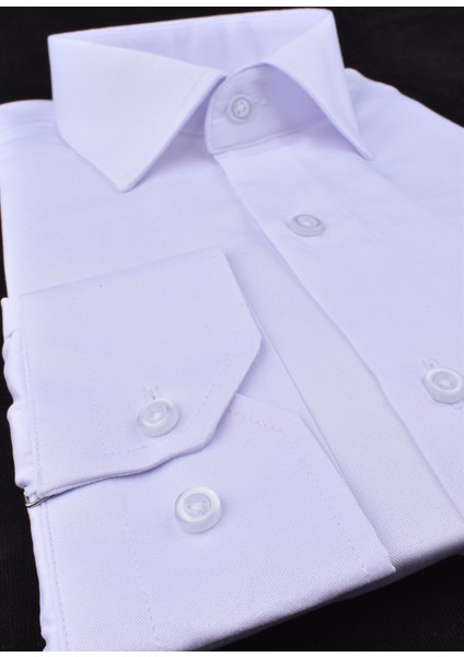 VR23-MİKRO Saten Slimfit Uzun Kol Gömlek/beyaz/xl