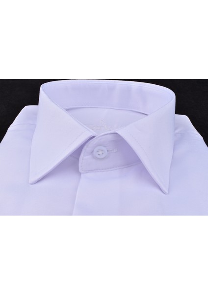 VR23-MİKRO Saten Slimfit Uzun Kol Gömlek/beyaz/xl