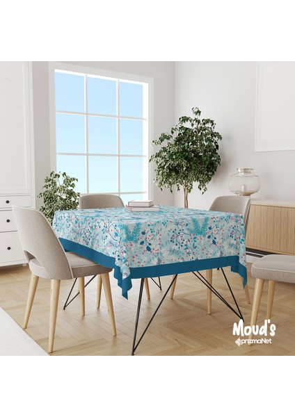 Kış Dalları Desenli Kare - Dikdörtgen Süet Dertsiz Masa Örtüsü