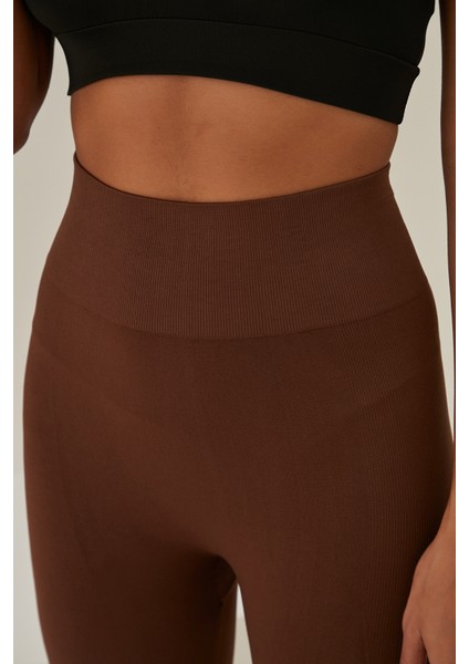 Kahve Seamless Dikişsiz Toparlayıcı Açık Tayt Belden Inceltici ve Sıkılaştırıcı Yüksek Bel fiyatları