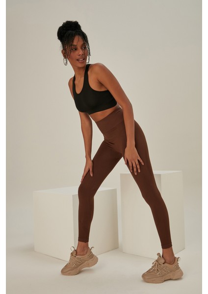 Kahve Seamless Dikişsiz Toparlayıcı Açık Tayt Belden Inceltici ve Sıkılaştırıcı Yüksek Bel fırsatları