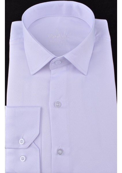 VR23-MİKRO Saten Slimfit Uzun Kol Gömlek/beyaz/2xl