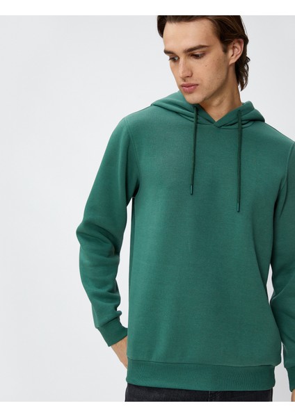 Basic Kapşonlu Sweat Uzun Kollu