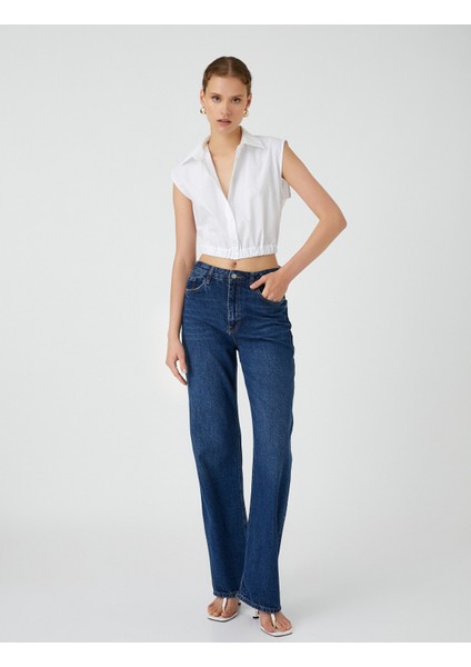 Crop Gömlek Pencere Detaylı Kolsuz Pamuklu fiyatları