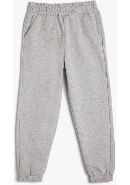 4Wkg40040Ak 031 Gri Kız Çocuk Pamuk Jersey Eşofman Alt