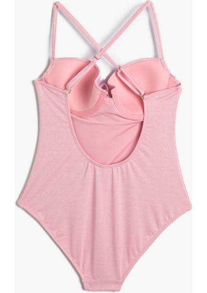 Simli Mayo Balenli Kaplı Bağlama Detaylı Askılı fiyatları