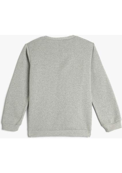 Sweatshirt Bisiklet Yaka Uzun Kollu Baskılı Şardonlu fiyatları