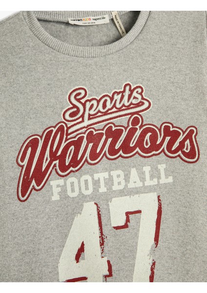 Sweatshirt Bisiklet Yaka Uzun Kollu Baskılı Şardonlu modelleri