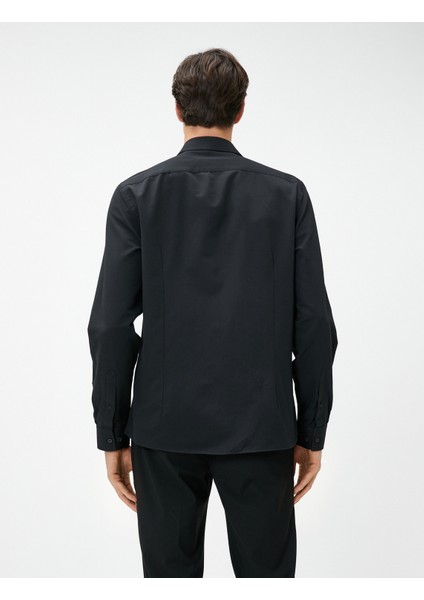 Spor Gömlek Slim Fit Klasik Yaka Uzun Kollu Non Iron fırsatları