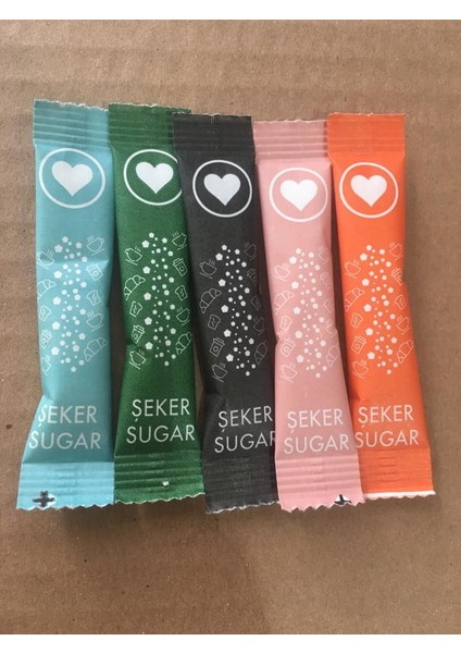 Stick Şeker Toz Şeker 2.5 gr Renkli 1000 Adet 2.5 kg