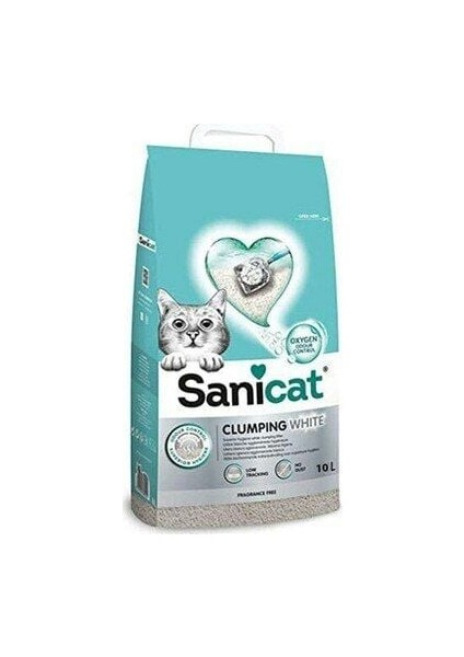 Clumping White Cotton Fresh Oksijen Kontrol Emici Bentonit Kedi Kumu 10 Lt
