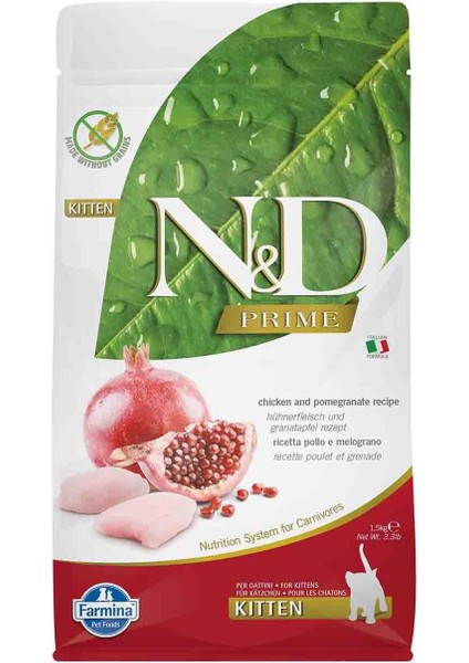 Nd Tahılsız Tavuklu Narlı Yavru Kedi Maması 1.5 kg