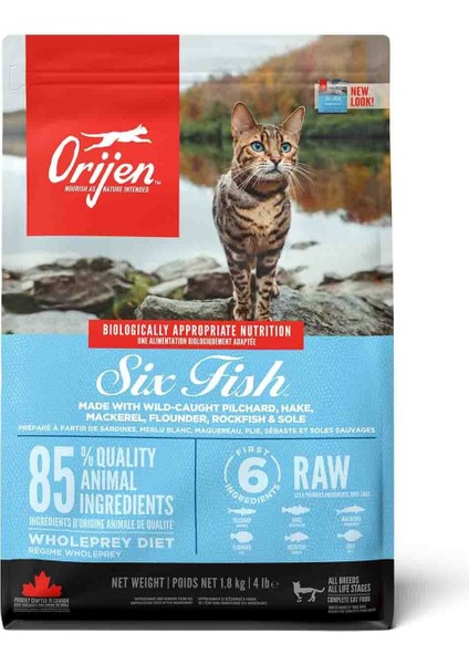 Cat Six Fish Tahılsız 6 Balıklı Yetişkin Kedi Maması 1.8 kg