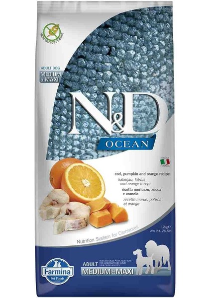 Nd Ocean Balkabaklı Morina Balıklı Tahılsız Köpek Maması 12 kg