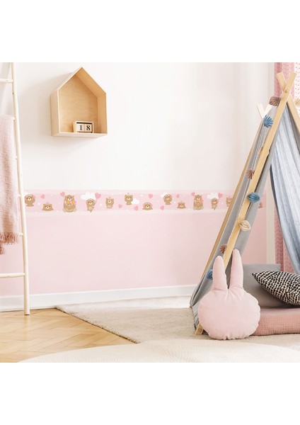 Ayı Ailesi Sticker Duvar Bordürü, Çocuk Odası Dekorasyonu, Bebek Odası, Kreş Duvar Sticker fiyatları