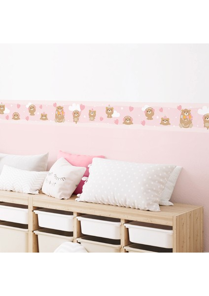 Ayı Ailesi Sticker Duvar Bordürü, Çocuk Odası Dekorasyonu, Bebek Odası, Kreş Duvar Sticker modelleri