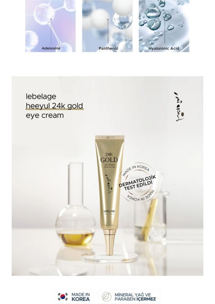 24K Altın İçeren Nemlendirici Göz Kremi - Heeyul 24K Gold Eye Cream 40 ml