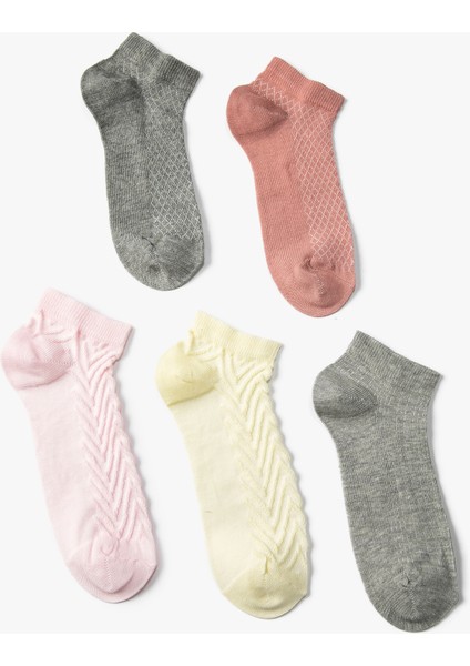 5'li Patik Çorap Seti Dokulu Çok Renkli fiyatları